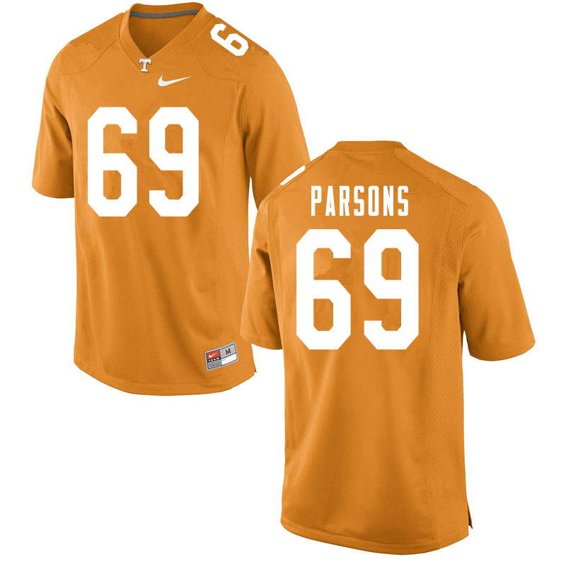 Men #69 James Parsons Tennessee Volunteers College Football Jerseys Sale-Orange